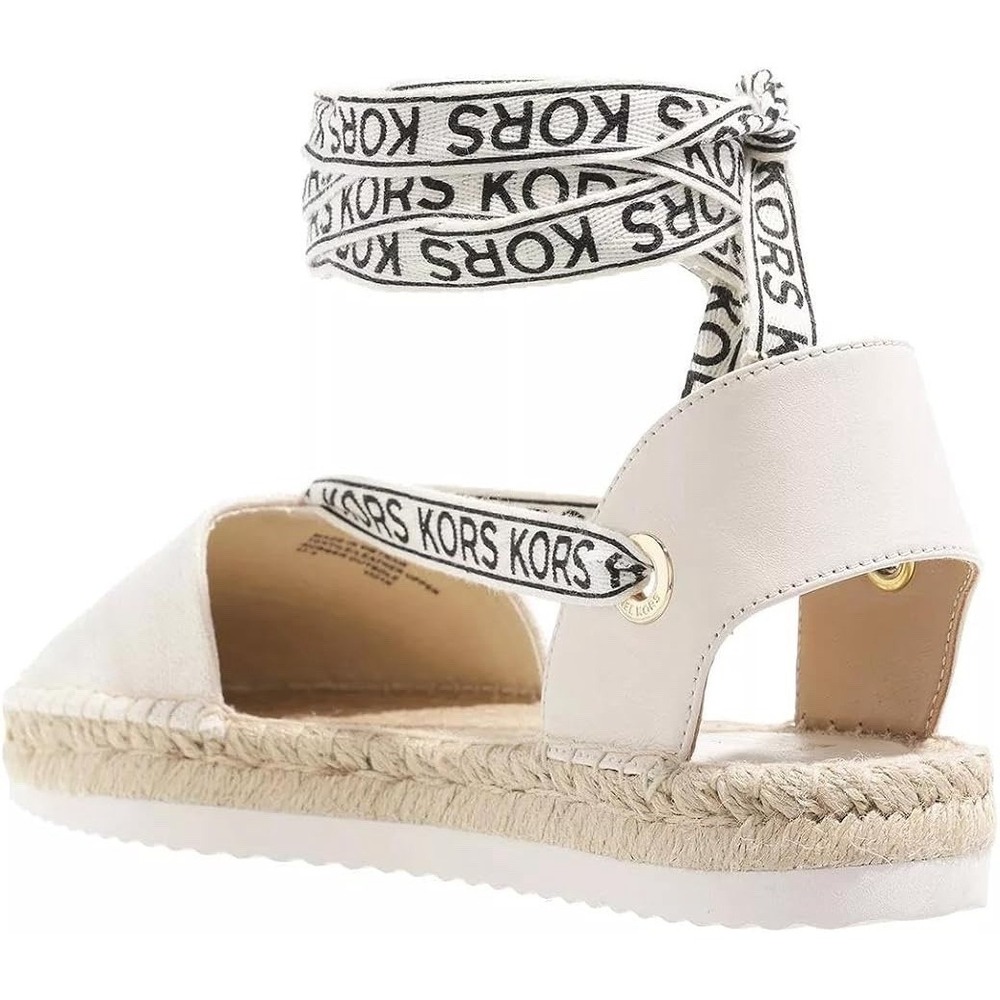 MICHAEL Michael Kors Womens Yara Beige Espadrilles 11M Ankle Straps Shoe Logo - Picture 2 of 7